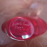 Authentic Murano red heart vase signed