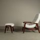 Vintage Teak "Scoop" chair with ottoman by R.Huber & Co