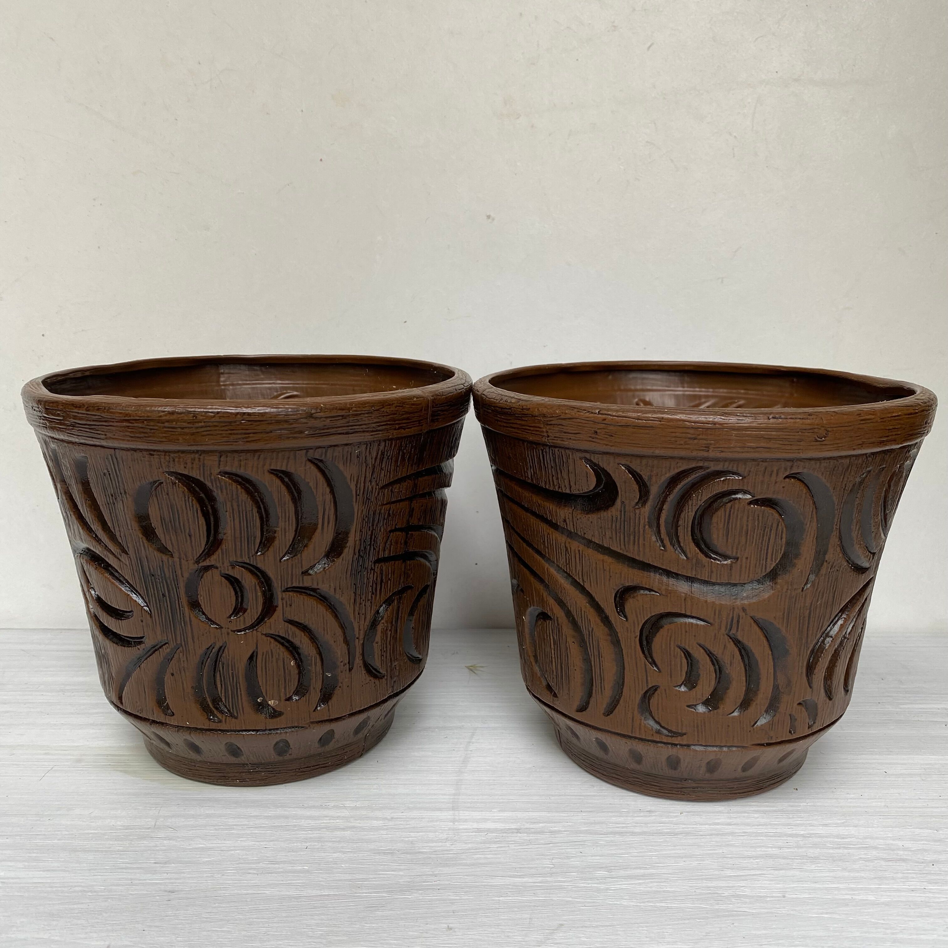Caches pots vintage plastique Chatelain