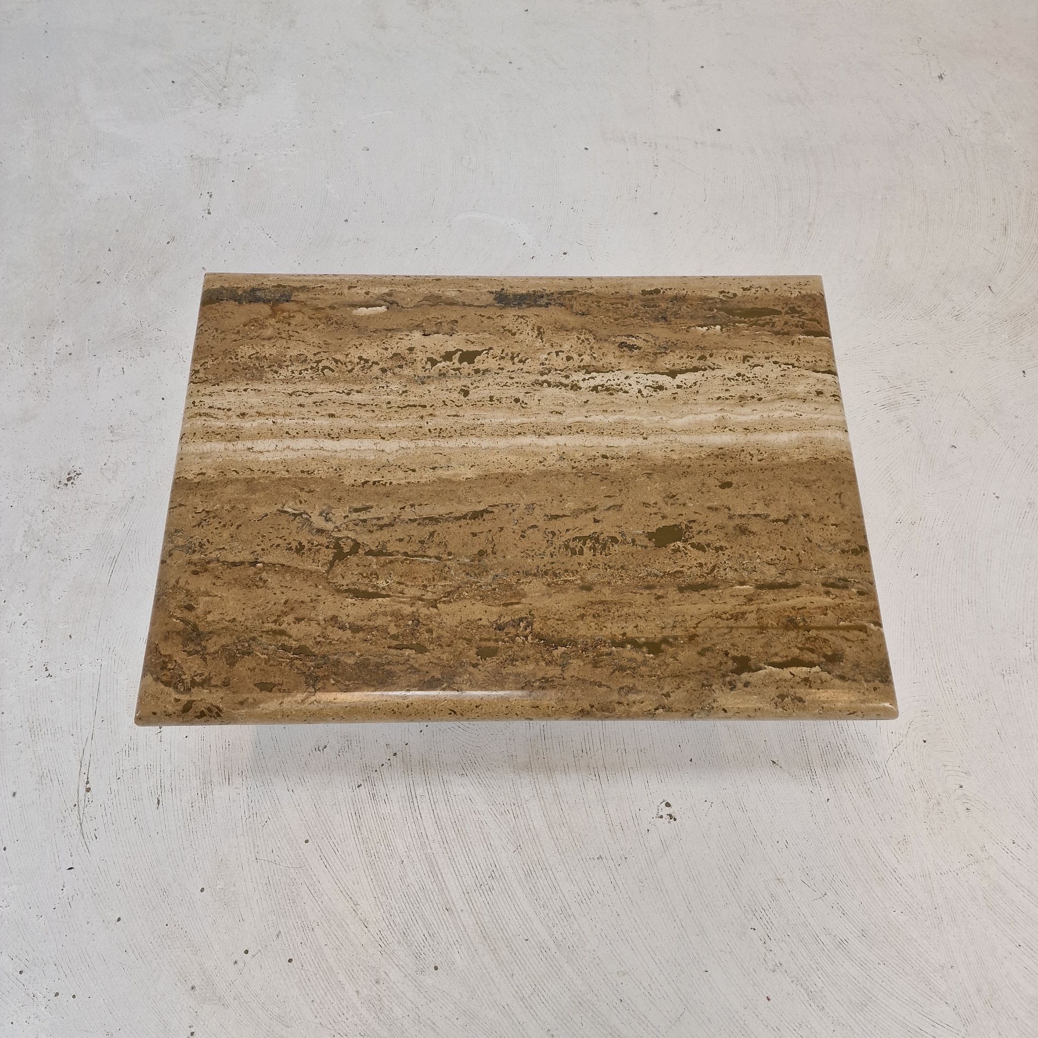 Italian coffee or side table in travertine, 1980s