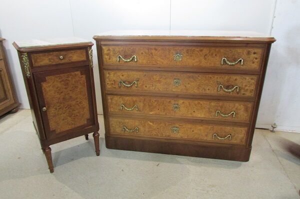 Buffet art deco mahogany and magnifying glass