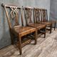 Set of 4 antique wooden chairs – 18th century / Chippendale style