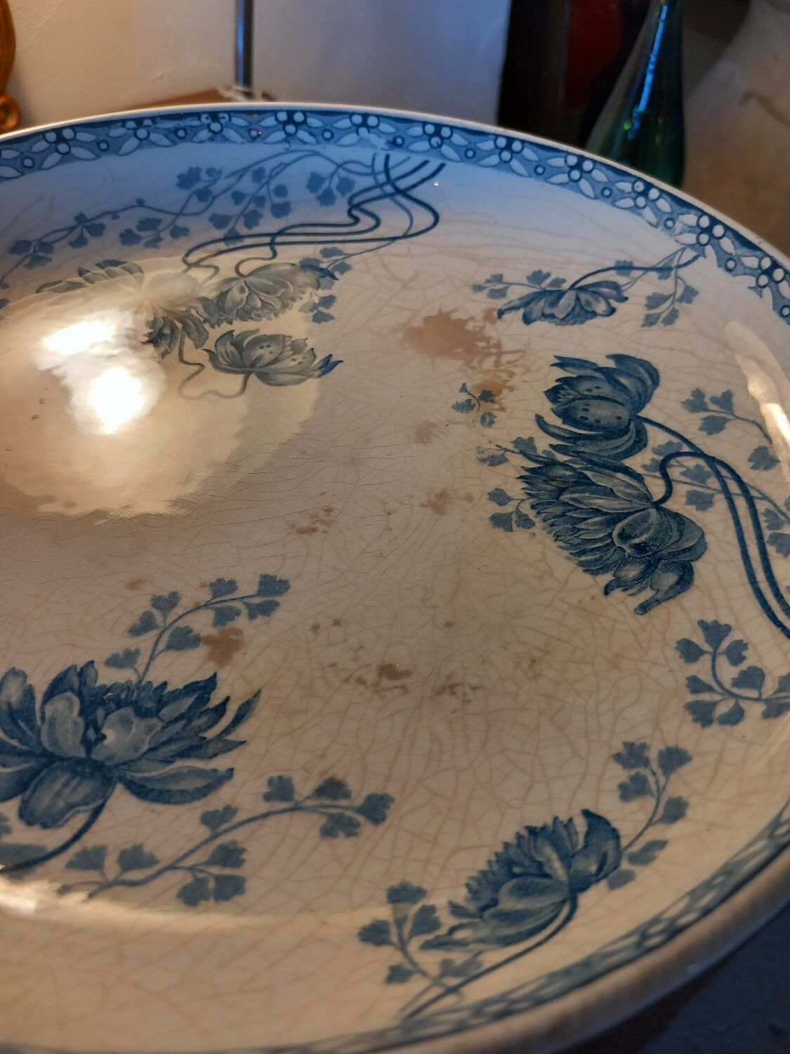 Iron earth compote bowl Sarreguemines