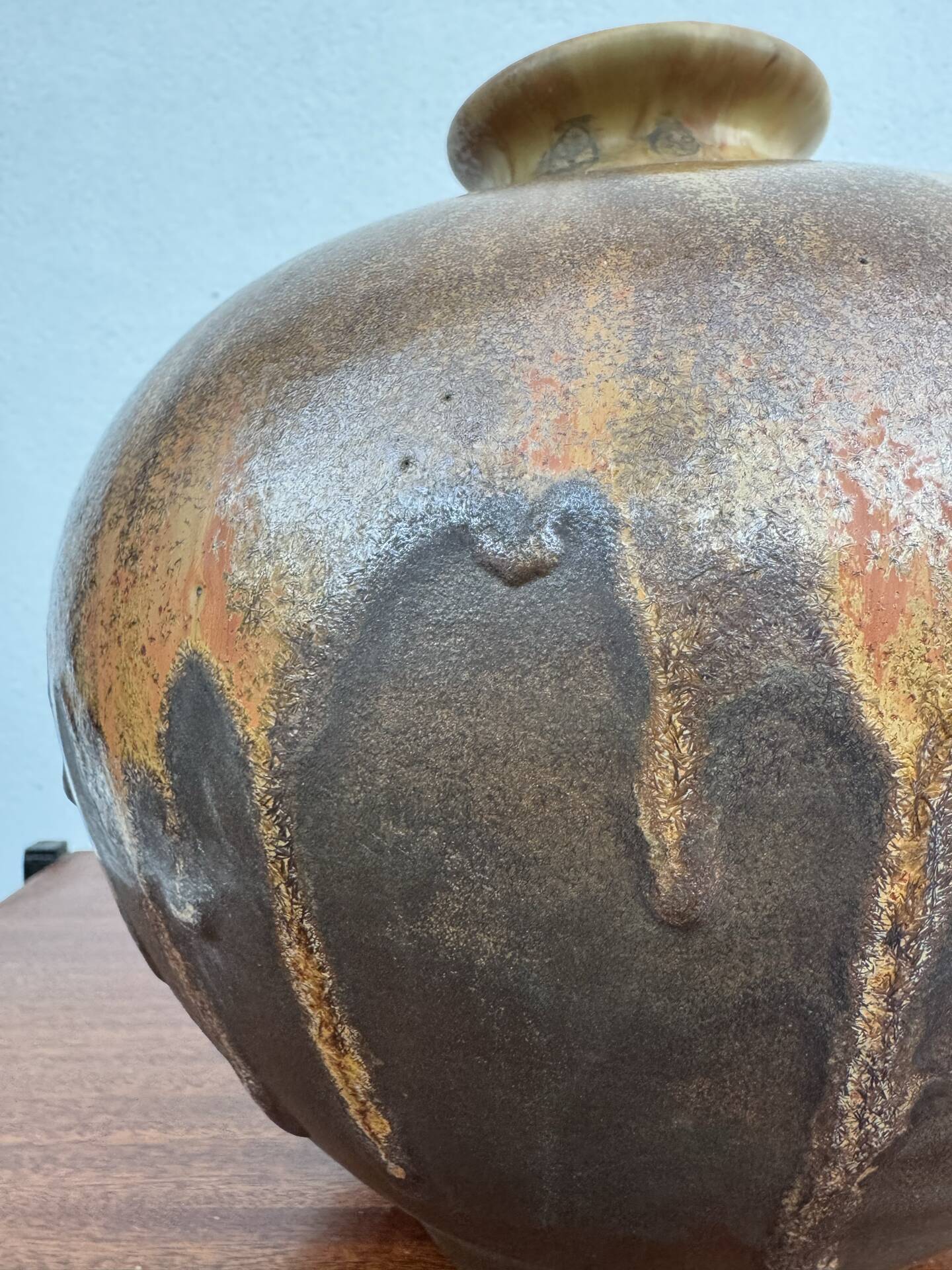 Large flared stoneware vase Art Deco