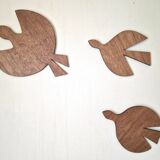 Wooden bird trio for wall decoration