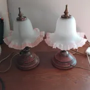 Set of two Art Nouveau bedside lamps.