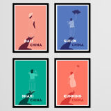 Menade - Yangshuo, China - Illustration. A4 21 x 29.7. China, travel, dancer, dance