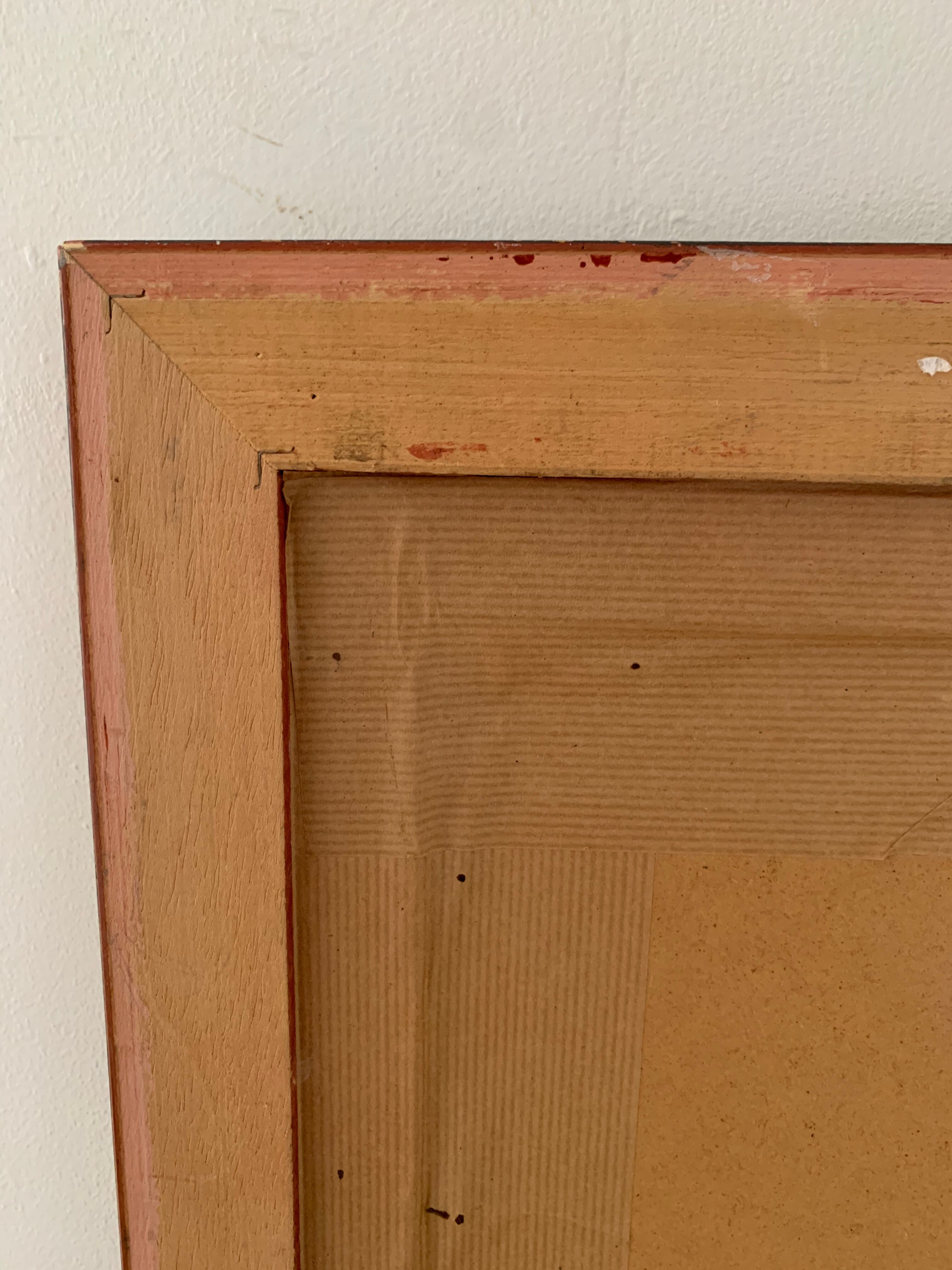 Miroir rectangle ancien lours bois sculpté peint patiné