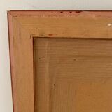 Miroir rectangle ancien lours bois sculpté peint patiné