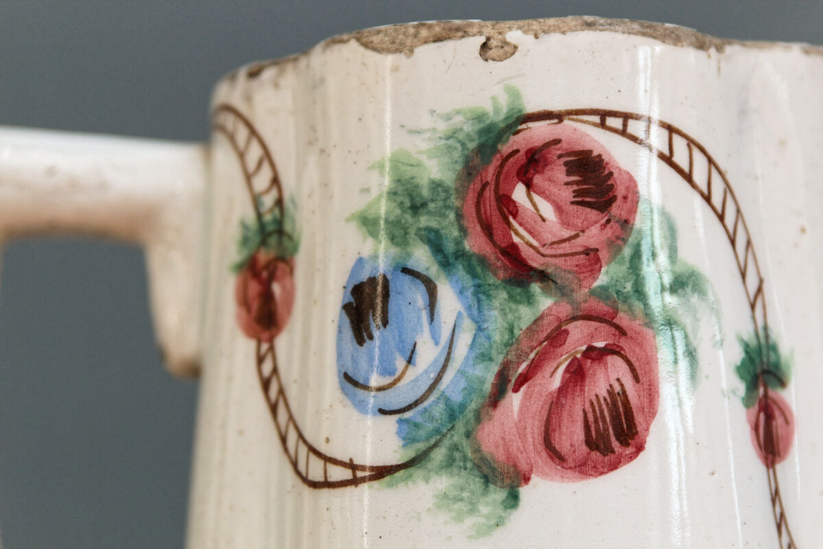 Flower pitcher in 19th century earthenware