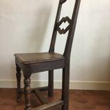 Lot de 6 chaises en bois foncé rustique