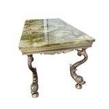 Vintage onyx coffee table with koi legs