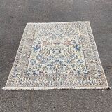 Tapis persan en laine beige fleur 200x120cm