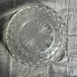Small vintage glass bowl with a cube pattern.