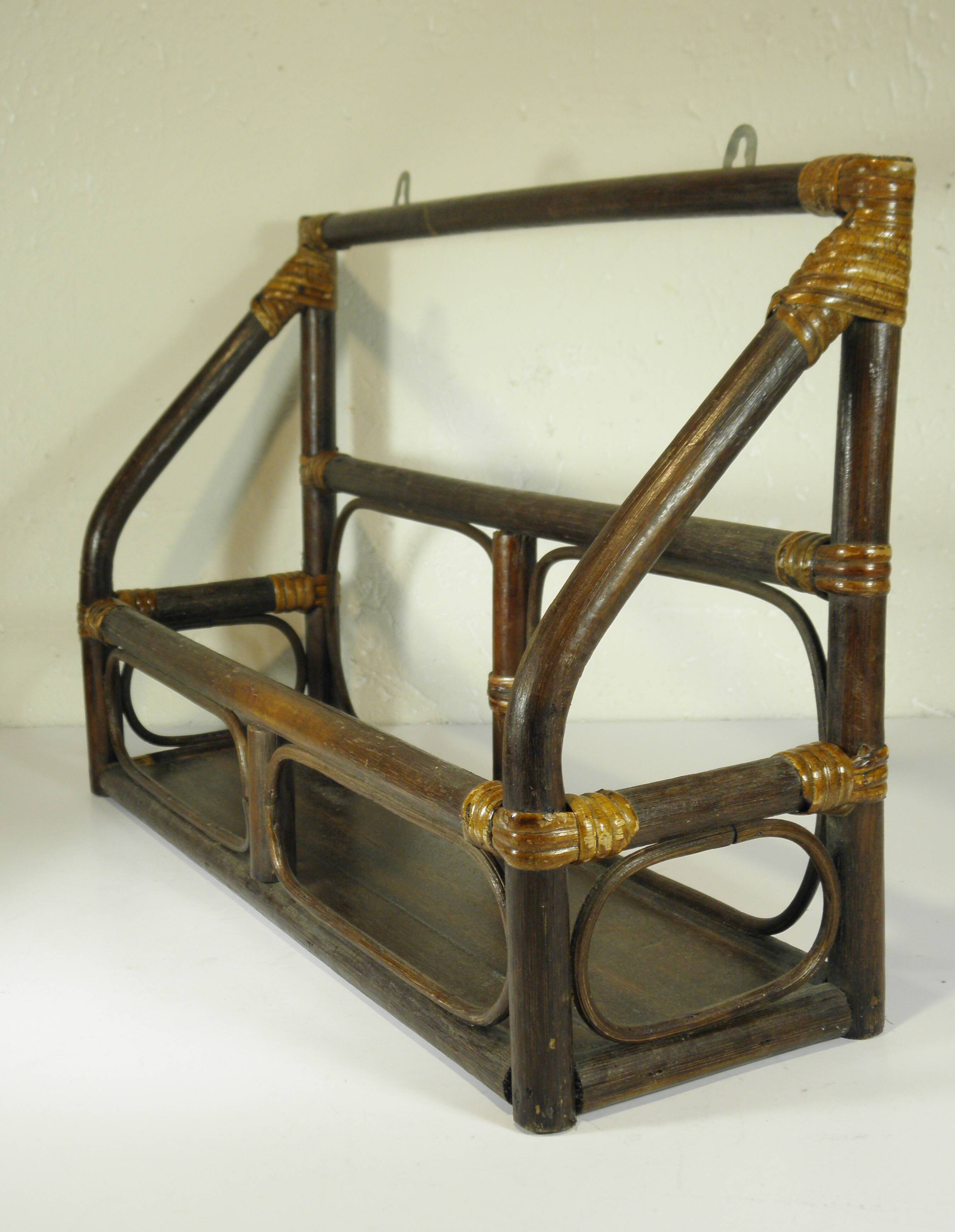 Rattan wall shelf