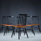 French Fanett Beech and Teak Chairs by Ilmari Tapiovaara, 1960s, Set of 6