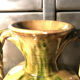 Handled vase in enameled ceramic, stamp to identify