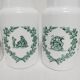 Set of 3 opaline apothecary pots