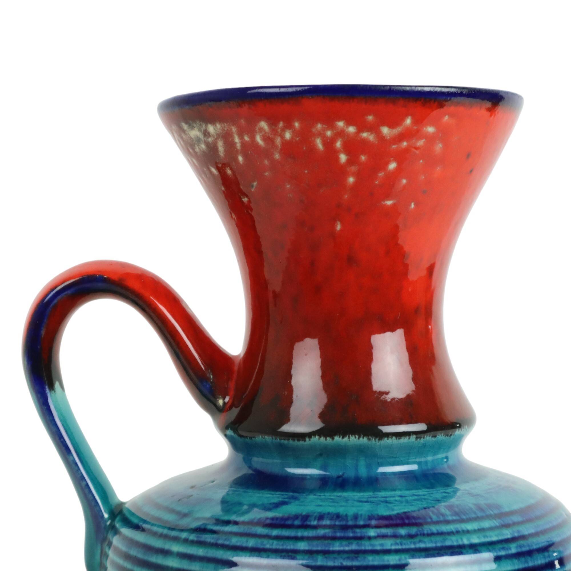 Rare Bay Vase Blue Red West Germany Vintage 79-25