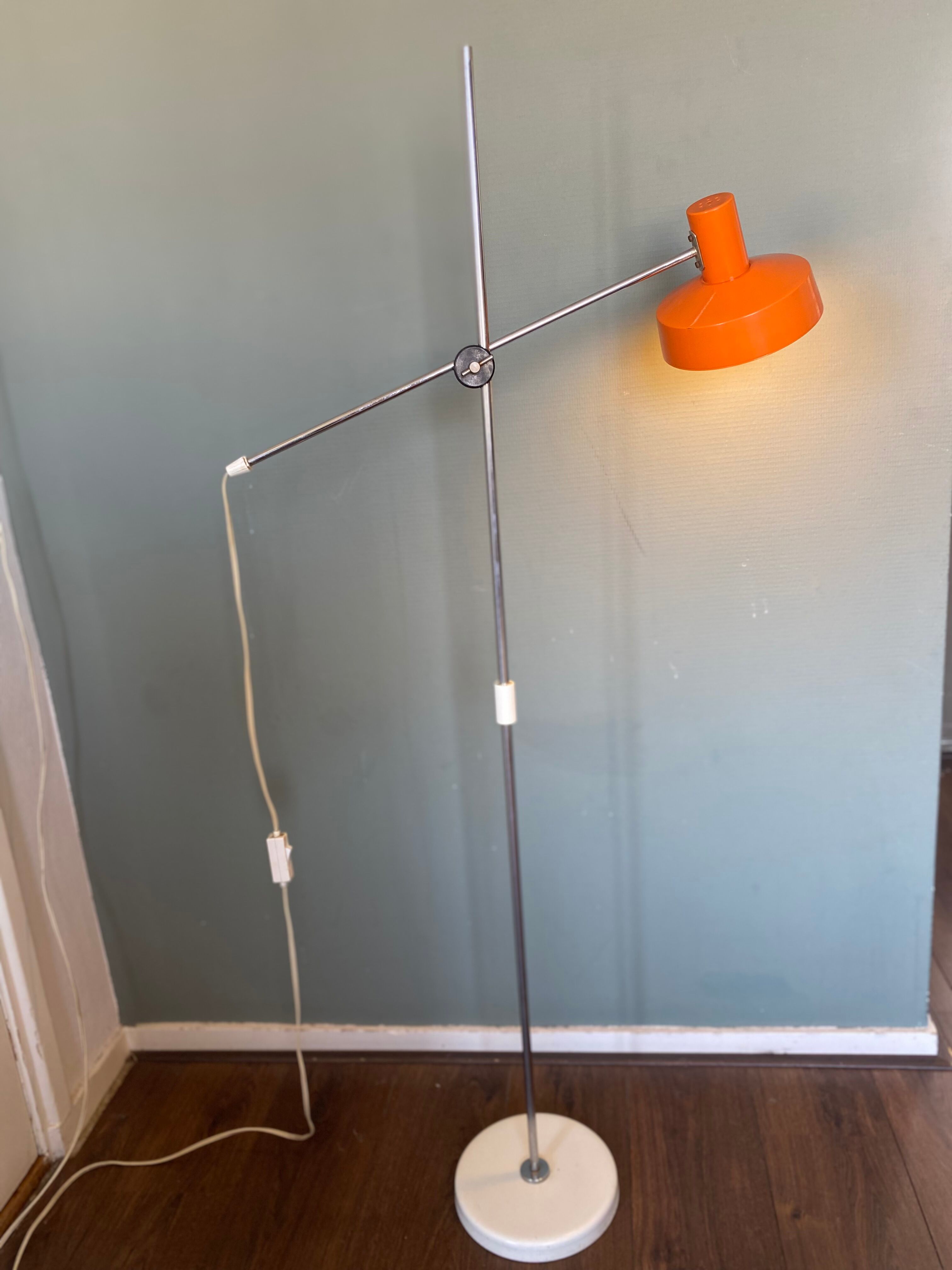 Mid-Century Modernist Adjustable Floor Lamp by J. J. M. Hoogervorst for Anvia, 1950s