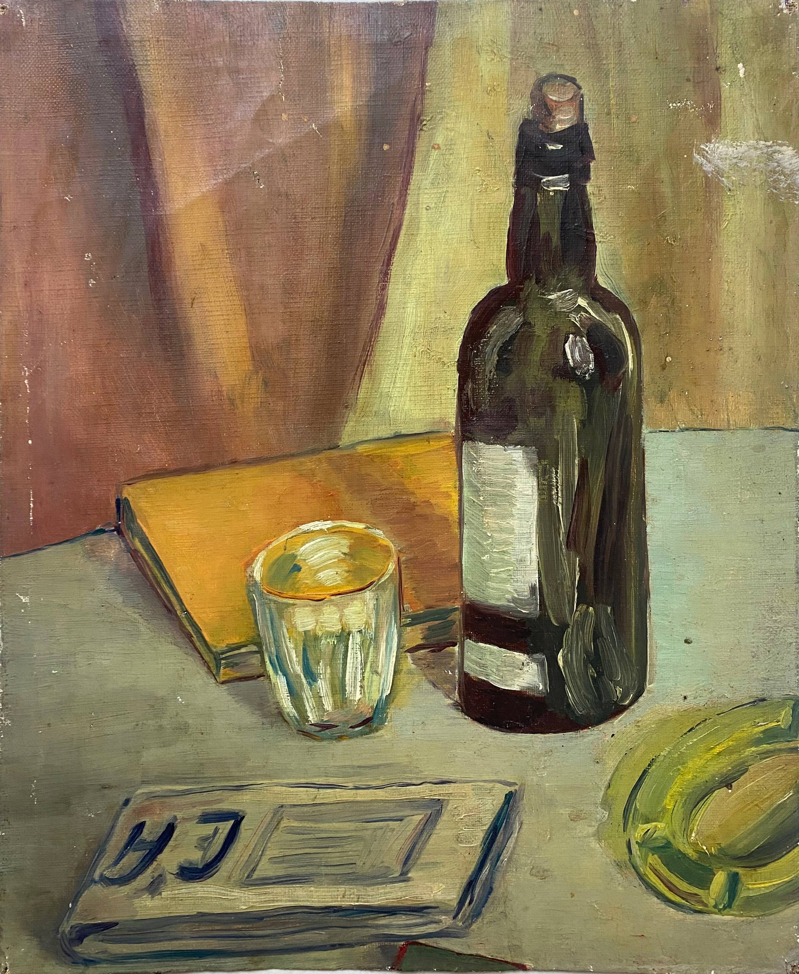Painting "Still life with the bottle" HST signed 1938