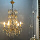 Wrought Iron Murano Glass Chandelier 1950’s 