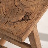 Large antique solid wood stool (c.1900)