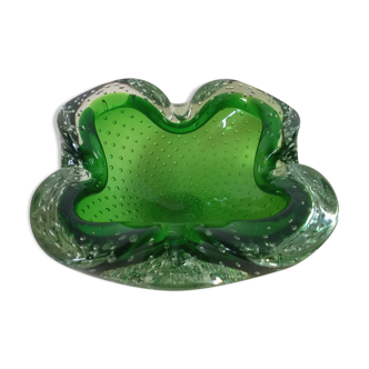 Sommerso Murano v.1960 bubbled glass ashtray