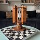 Lampe moderniste en bois - création d’ébénisterie artisanale 70’s