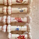 Series of 9 longchamp earthenware knife holders floral decor