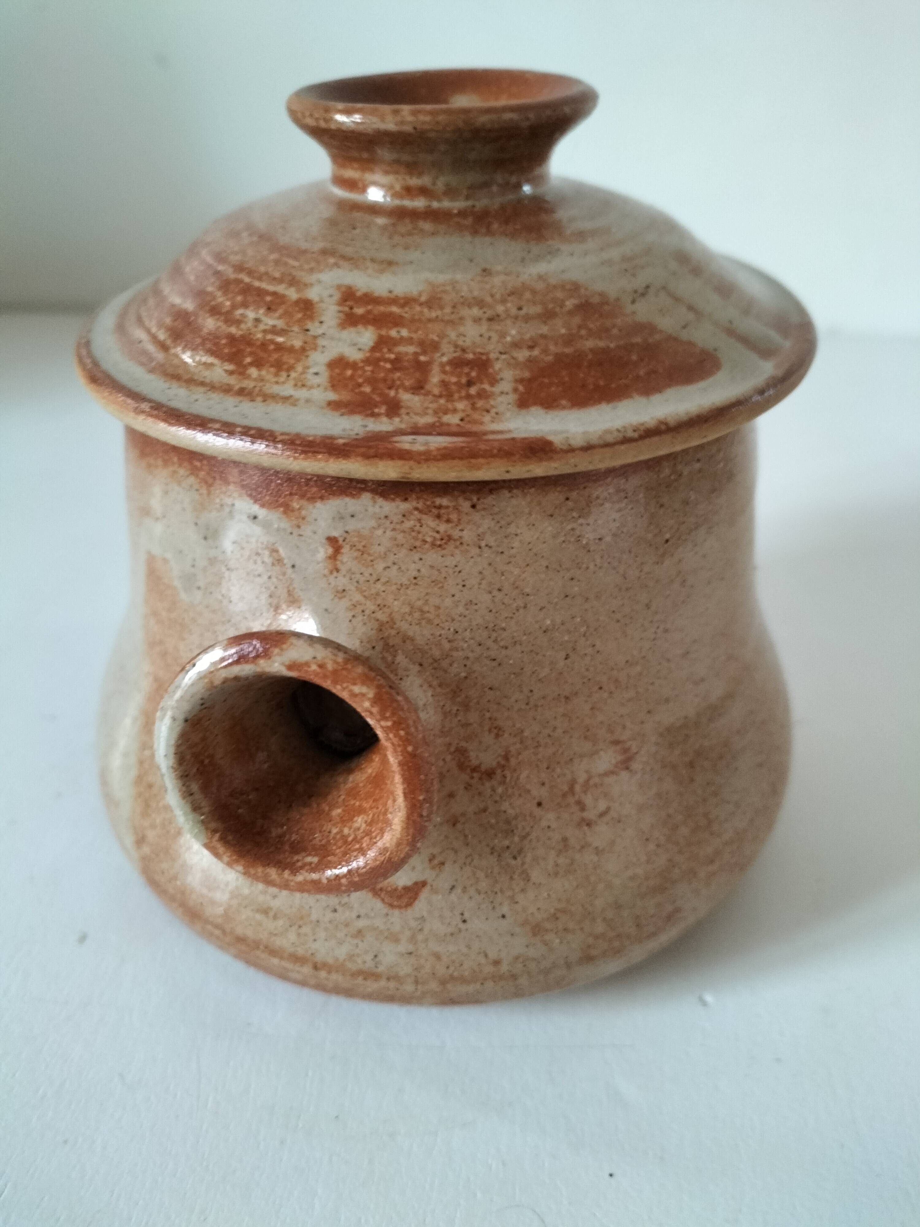 Stoneware coffee service signed Daniel Auger, Puisaye (Burgundy), 1970s