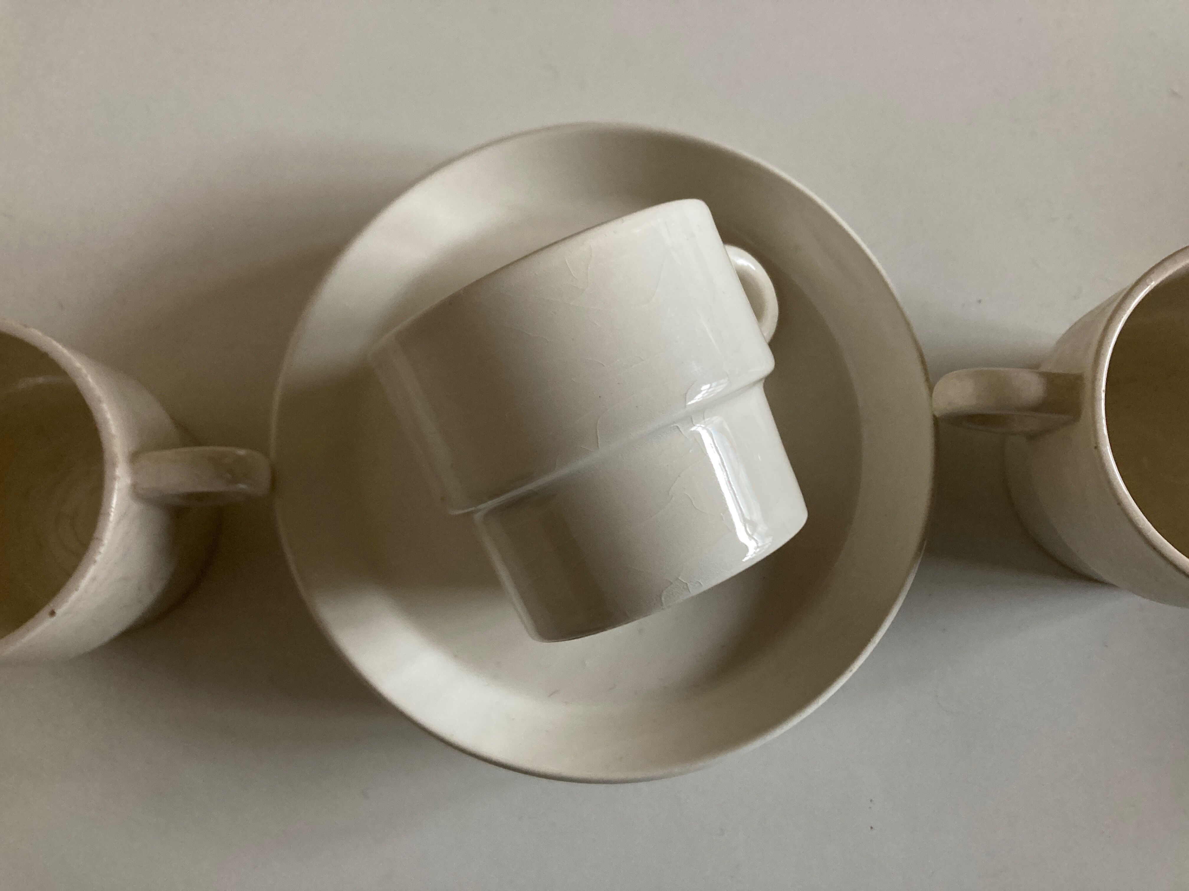 Set 3 cups Creations Prisunic design 1970 Faience de Gien