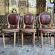 Suite of 6 Louis XVI 1900 leather chairs