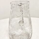 Hand-carved glass jug. France, 1950s.