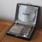 Set of 12 small spoons in silver metal, silver