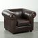 Luxury brown cow leather Chesterfield armchair with a timeless English look