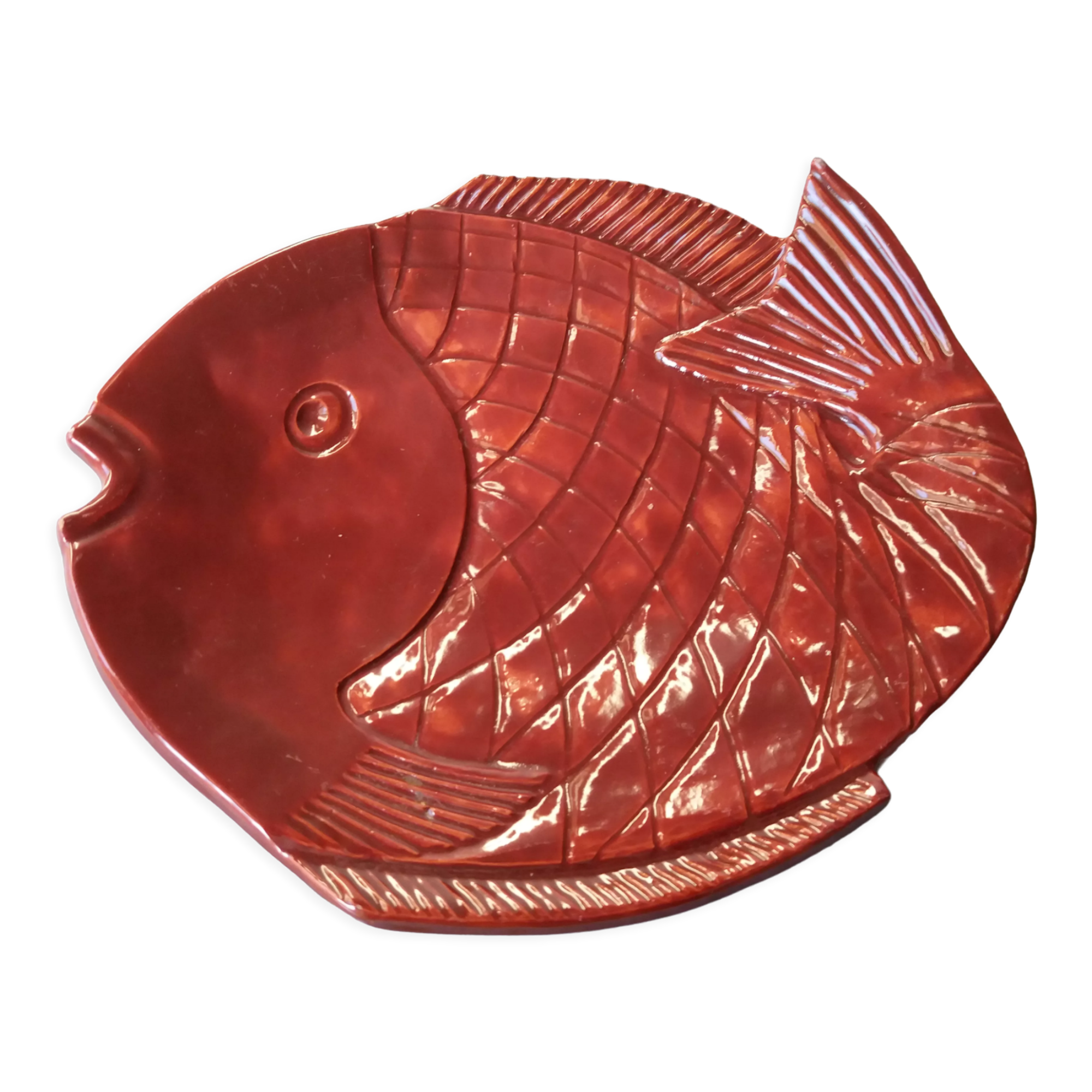 Zoomorphic dish vintage ceramic fish