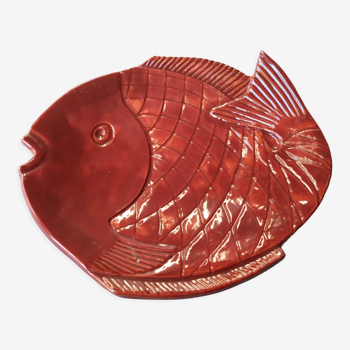 Plat zoomorphe poisson ceramique vintage