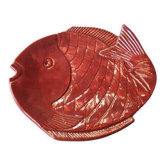 Plat zoomorphe poisson ceramique vintage