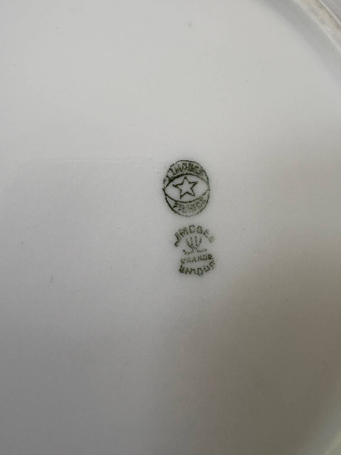 set of 5 geometric Limoges porcelain plates