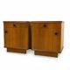 Set of 2 retro bedside tables, veneered wood, 1960s