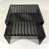 Black perforated steel nesting tables Italy 1980’s