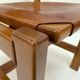 Set of 6 Maison Regain Chairs - Solid Elm and Fawn Leather - Circa 70