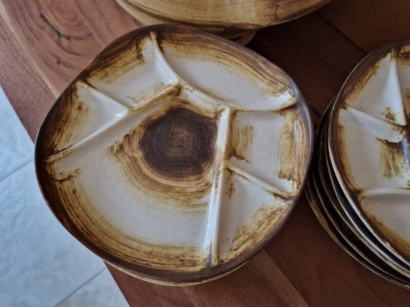 Longchamp, France - Earthenware fondue set - Design 1960/70