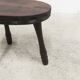 Tabouret bas brutaliste bois massif 1950