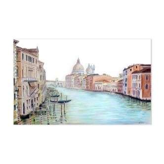 Dibujo de Venecia. Grand canal.