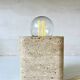 Lampe de chevet en travertin italien vintage