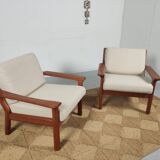 Pair of teak chairs Juul Kristensen for Glostrup Denmark 1960s
