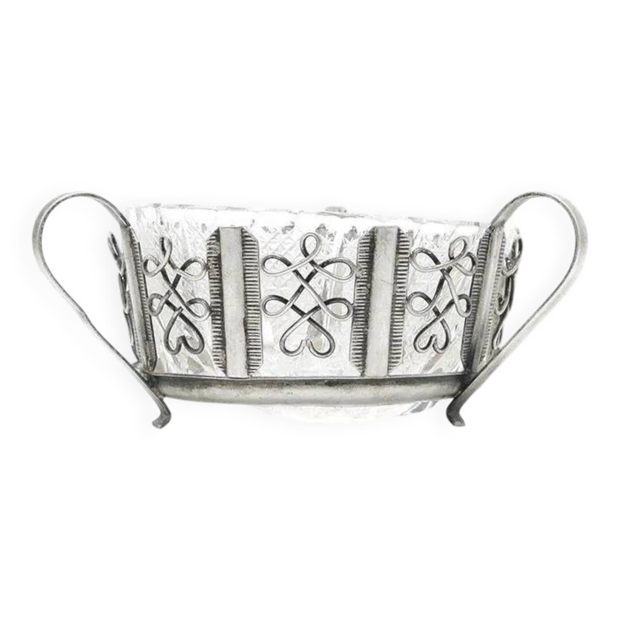 Postmodernist sugar bowl, silver-plated brass, HEFRA, Poland, 1970s