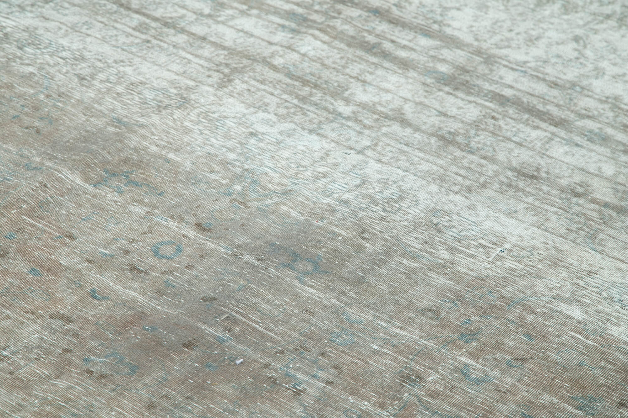 Handwoven persian overdyed 295 cm x 383 cm grey wool carpet